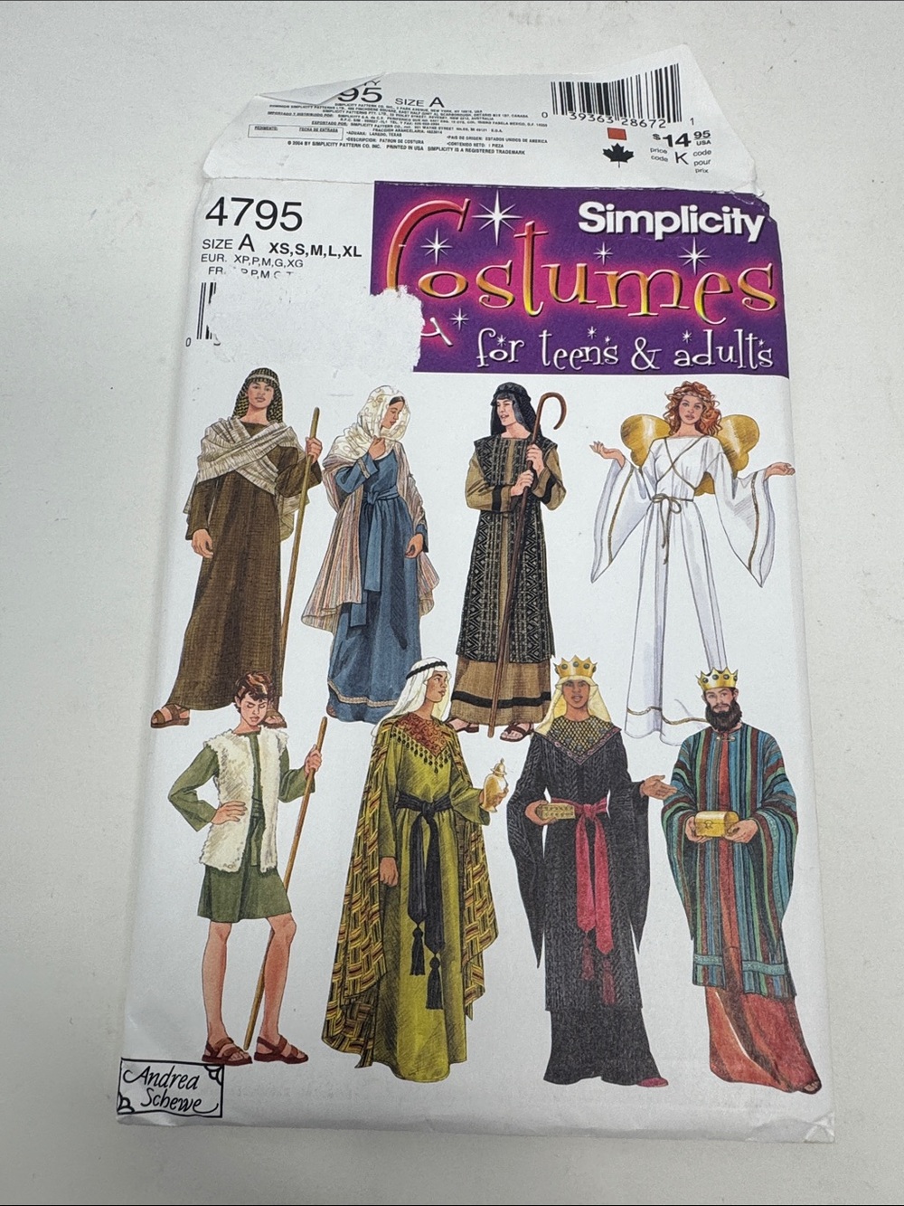 SIMPLICITY UNCUT SEWING PATTERN NATIVITY RELIGIOUS COSTUMES ADULT / TEEN